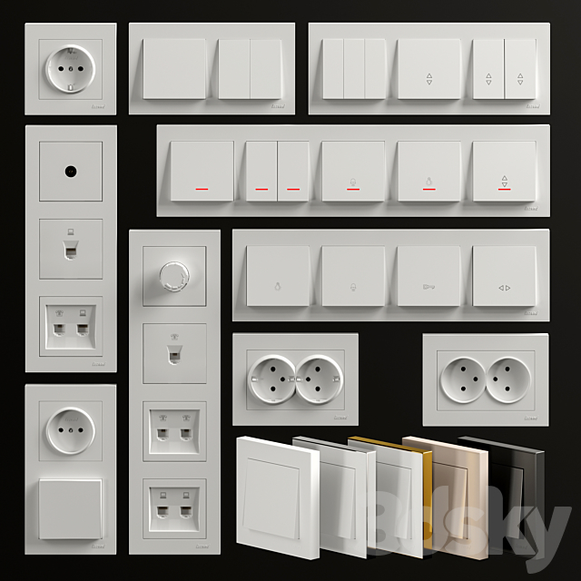 Sockets and switches Lezard Rain 3DSMax File - thumbnail 2