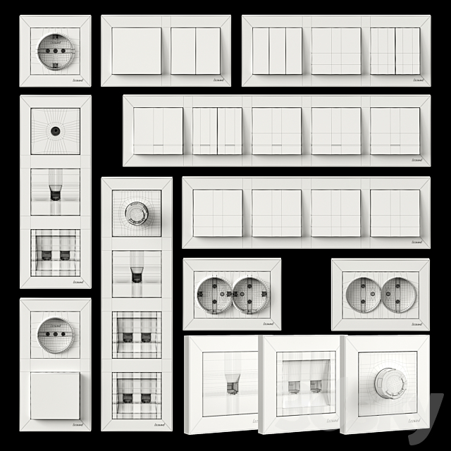 Sockets and switches Lezard Rain 3DSMax File - thumbnail 4