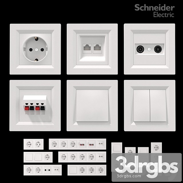 Sockets and switches schneider asfora white. - thumbnail 1