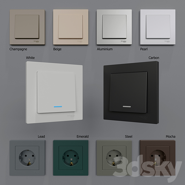 Sockets and switches Schneider Electric Atlas Design 3DSMax File - thumbnail 2