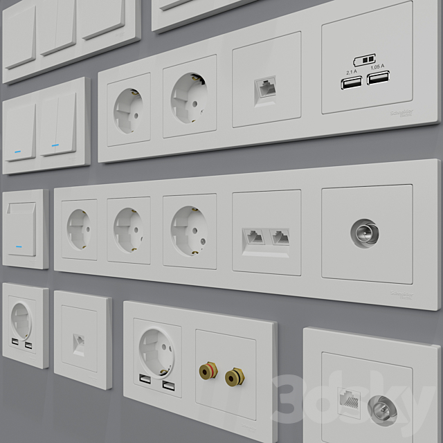 Sockets and switches Schneider Electric Atlas Design 3DSMax File - thumbnail 3