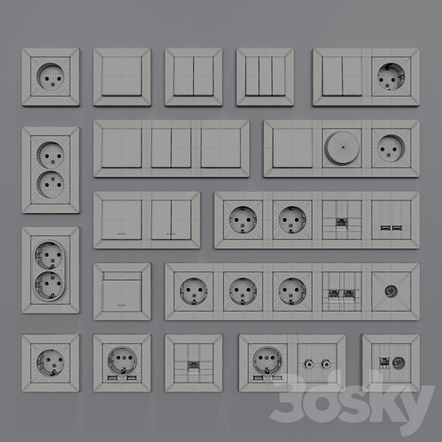 Sockets and switches Schneider Electric Atlas Design 3DSMax File - thumbnail 4