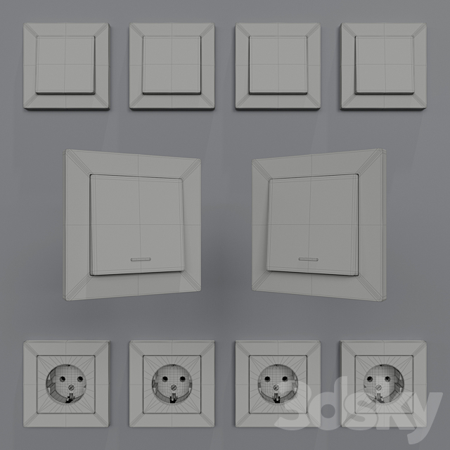 Sockets and switches Schneider Electric Atlas Design 3DSMax File - thumbnail 5