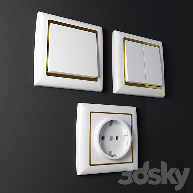 Sockets switches 3DS Max Model - thumbnail 2