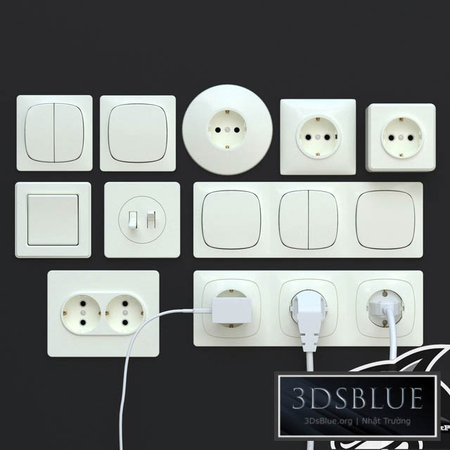 Sockets switches plugs 3DS Max - thumbnail 3