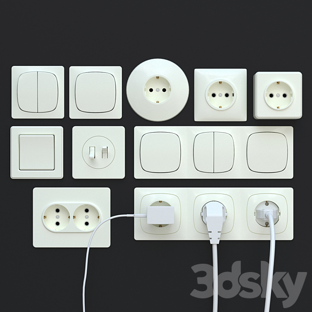 Sockets. switches. plugs 3DSMax File - thumbnail 1