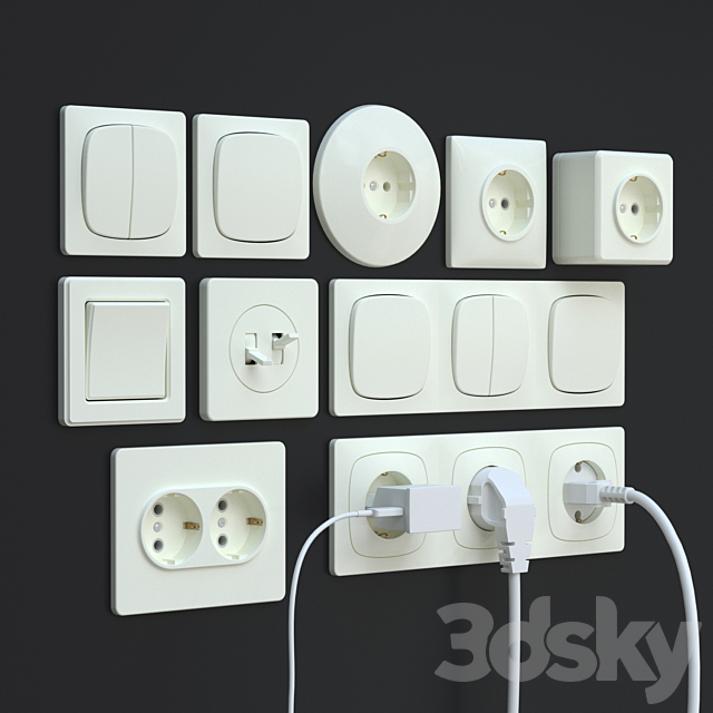 Sockets. switches. plugs 3DSMax File - thumbnail 2