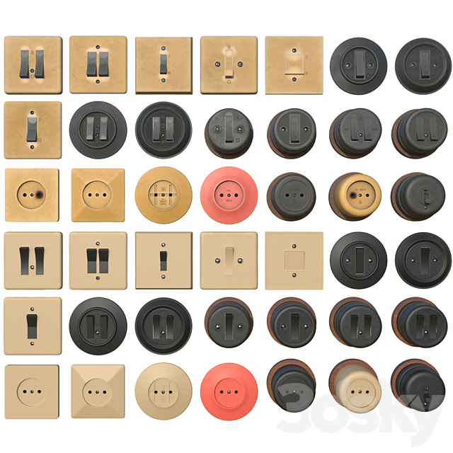 Soviet switches and sockets 3ds Max - thumbnail 1