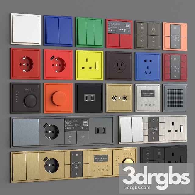 Swich Sockets Jung Ls Zero 3dsmax Download - thumbnail 1