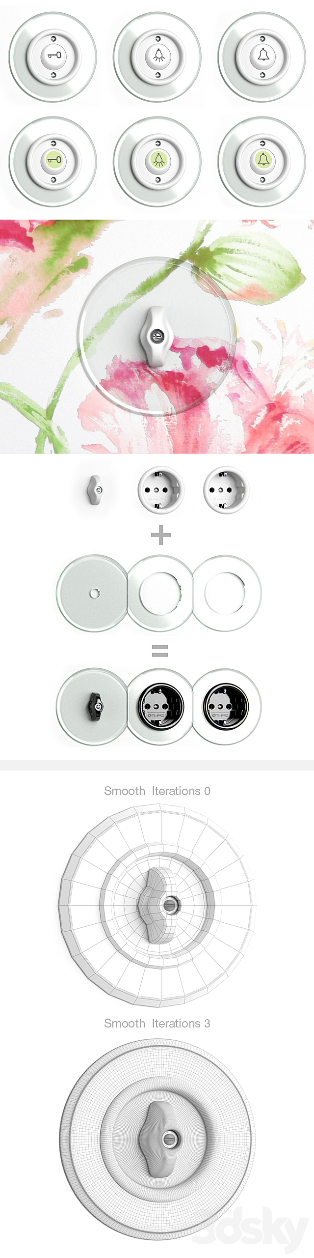 Switches and sockets THPG Duroplast Glass Covering 3DSMax File - thumbnail 3