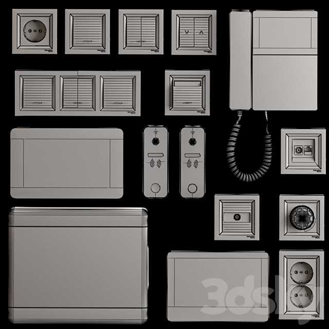 Tantos and Schneider Electric home electronics kit 3DS Max Model - thumbnail 5