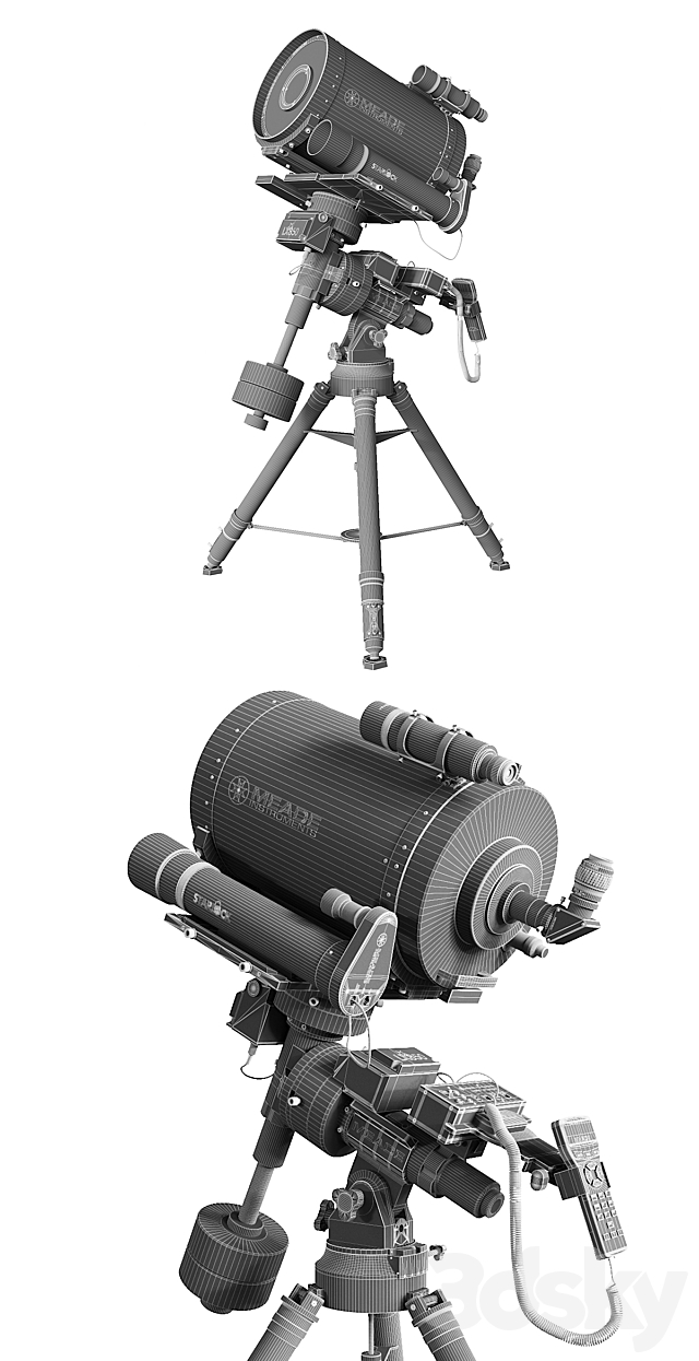 Telescope MEADE 12 F-8 ACF LX850 3DS Max Model - thumbnail 3