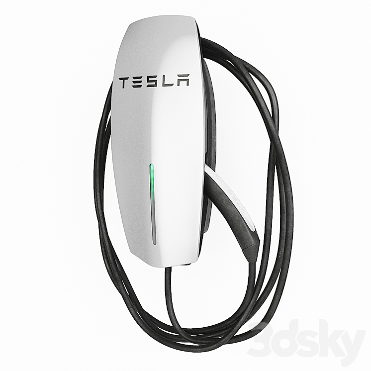 Tesla wall connector 3DS Max - thumbnail 1