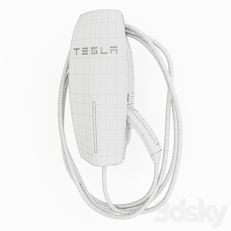 Tesla wall connector 3DS Max - thumbnail 2