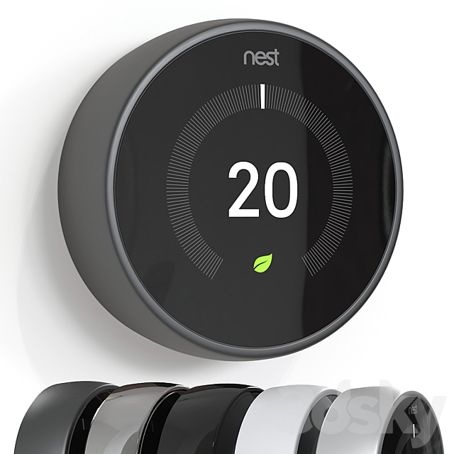 Thermostat Nest Learning Thermostat. (5 materials) 3ds Max - thumbnail 1