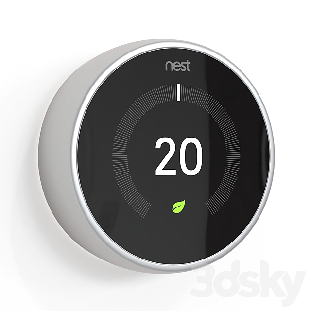 Thermostat Nest Learning Thermostat. (5 materials) 3ds Max - thumbnail 3