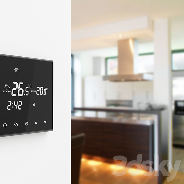 Touch Screen Thermostats 3DS Max Model - thumbnail 3