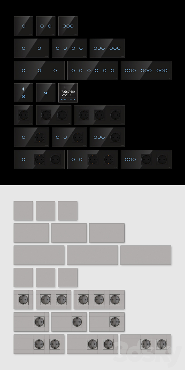 TouchMe sockets and switches – Black 3DSMax File - thumbnail 2