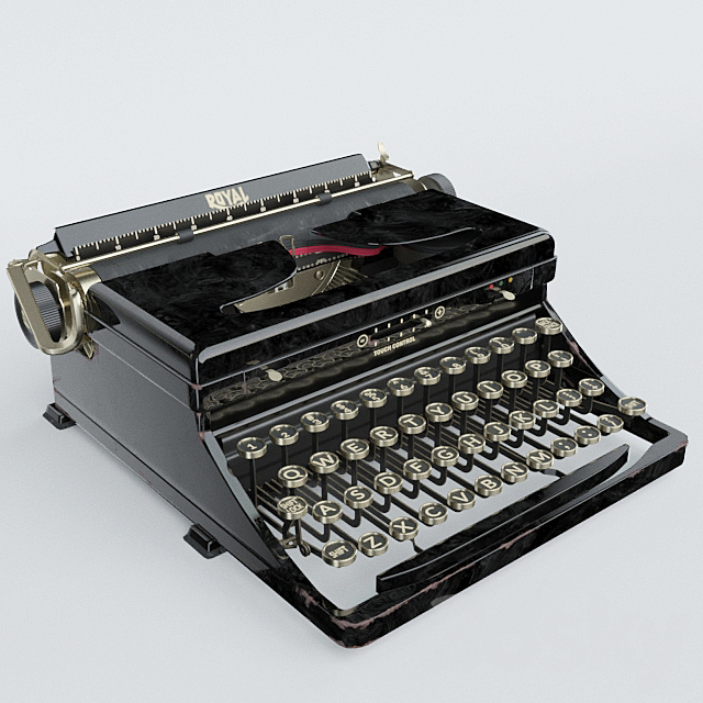 Typewriter Royal Portable Standard Model O 1936 3ds Max - thumbnail 1