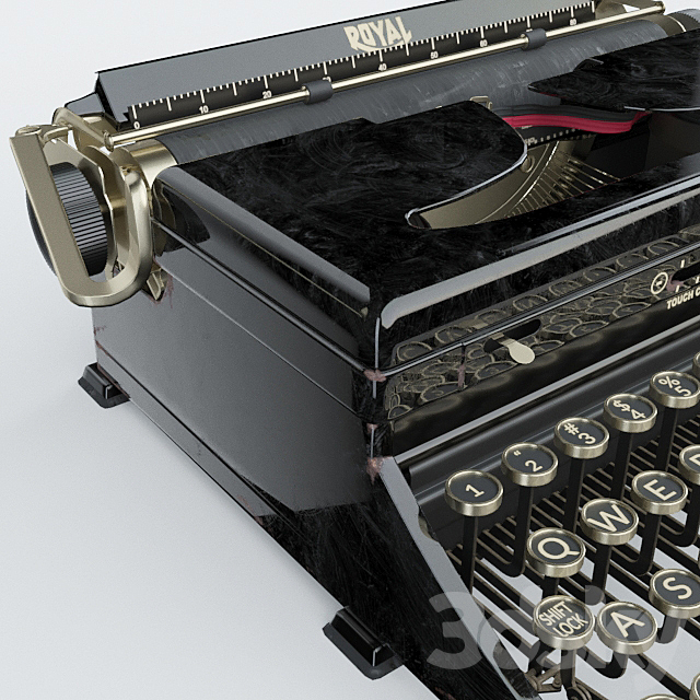 Typewriter Royal Portable Standard Model O 1936 3ds Max - thumbnail 3