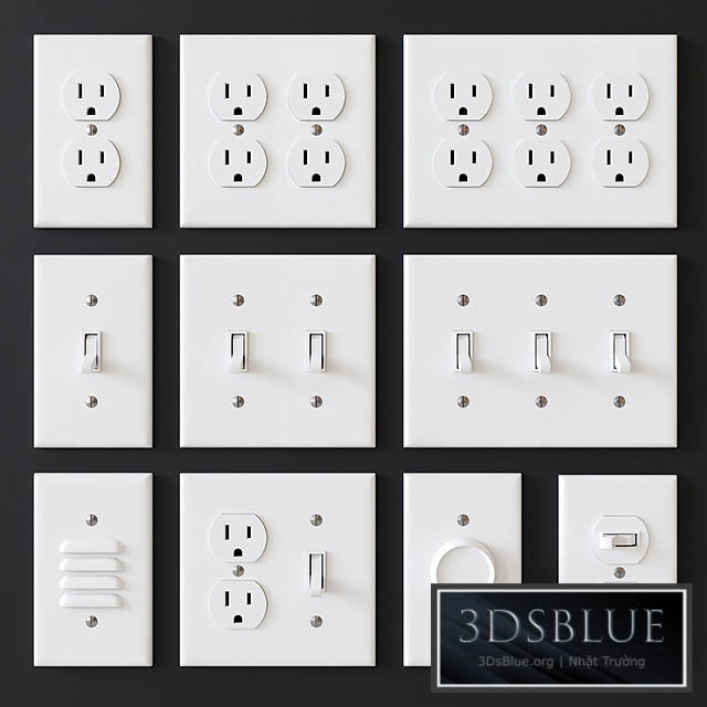 US electrical outlets and switches 3DS Max - thumbnail 3