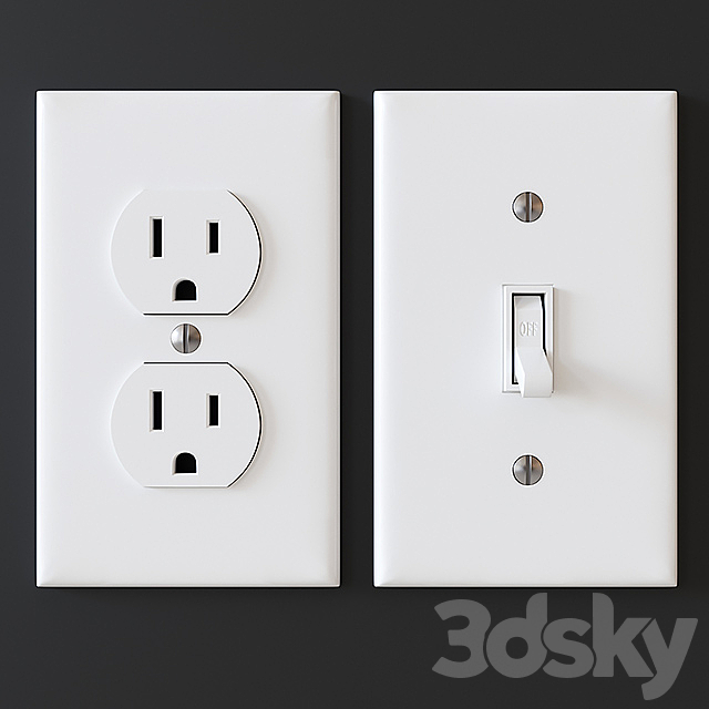 US electrical outlets and switches 3DSMax File - thumbnail 2