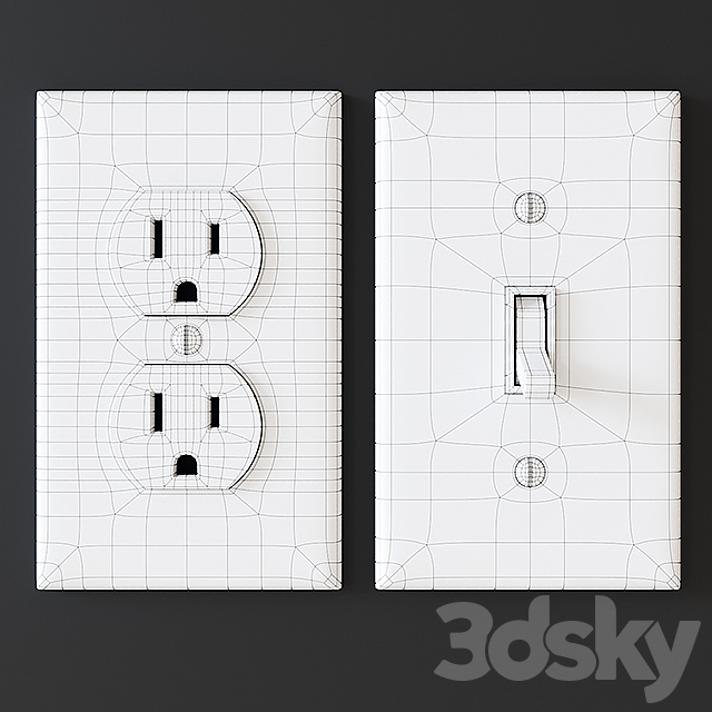 US electrical outlets and switches 3DSMax File - thumbnail 3