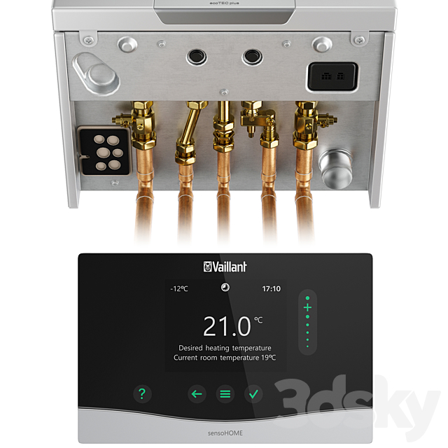 Vaillant home heating kit 3DS Max Model - thumbnail 3