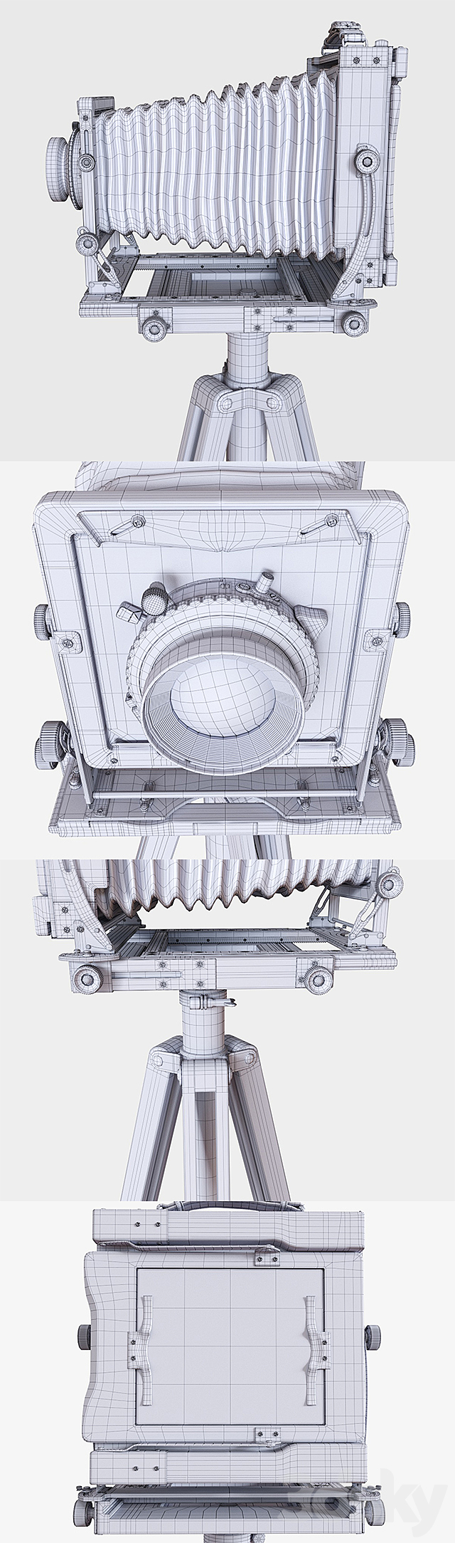 Vintage camera on a tripod 3DS Max Model - thumbnail 3