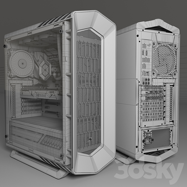 AeroCoolPC White 3DSMax File - thumbnail 3