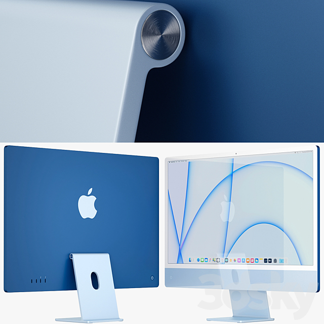 Apple iMac 24-inch all colors 2021 3DS Max Model - thumbnail 6