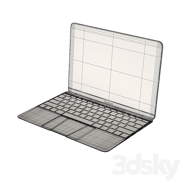 Apple MacBook 12-inch 3DS Max Model - thumbnail 3