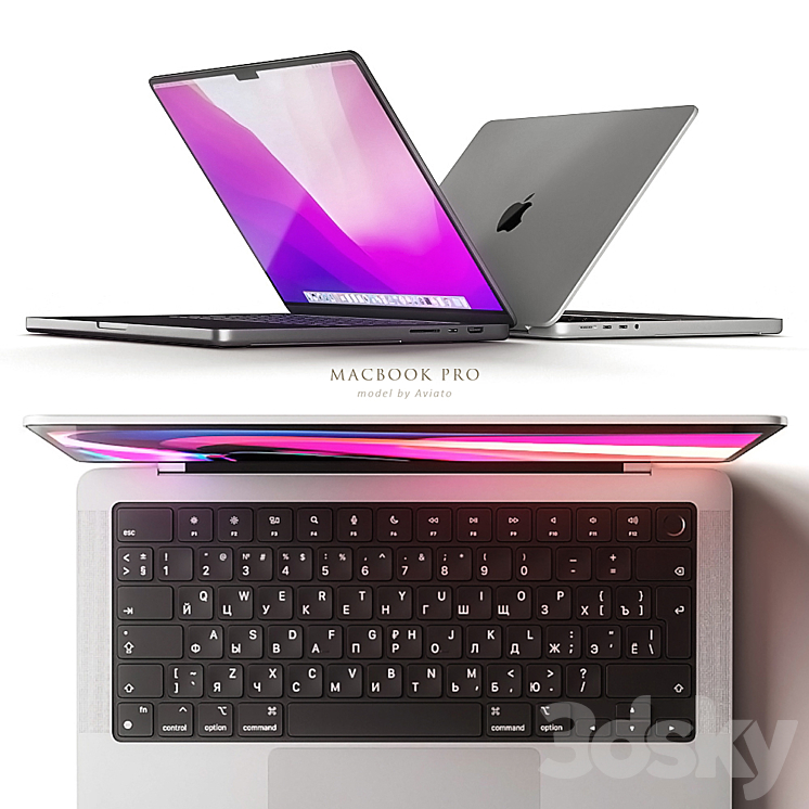 Apple MacBook Pro 2021 3DS Max Model - thumbnail 1