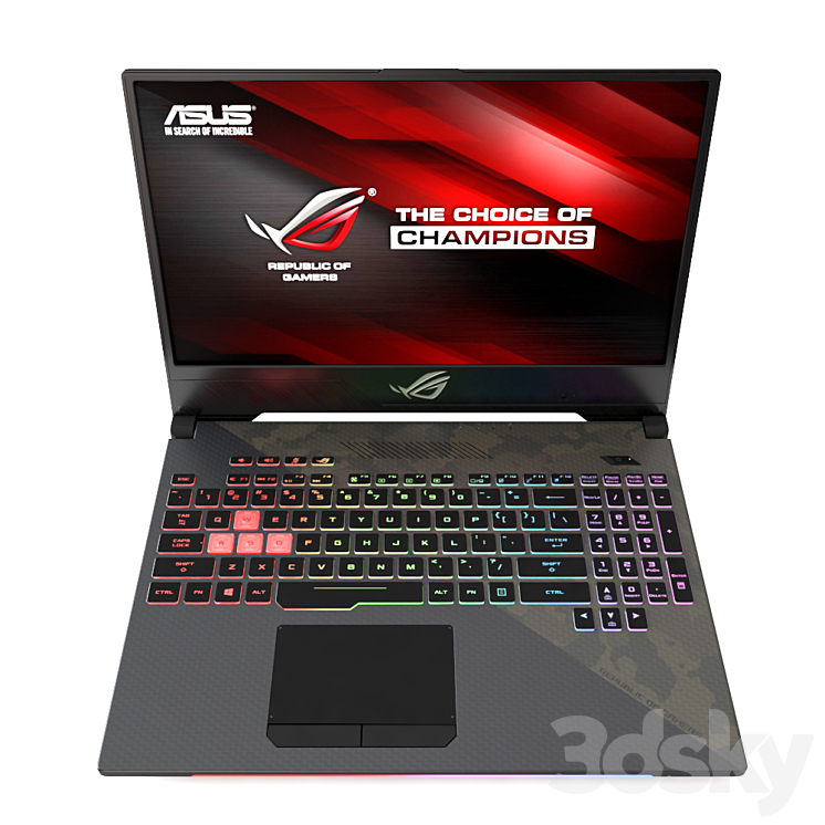 ASUS ROG SCAR II Laptop 3DS Max Model - thumbnail 2