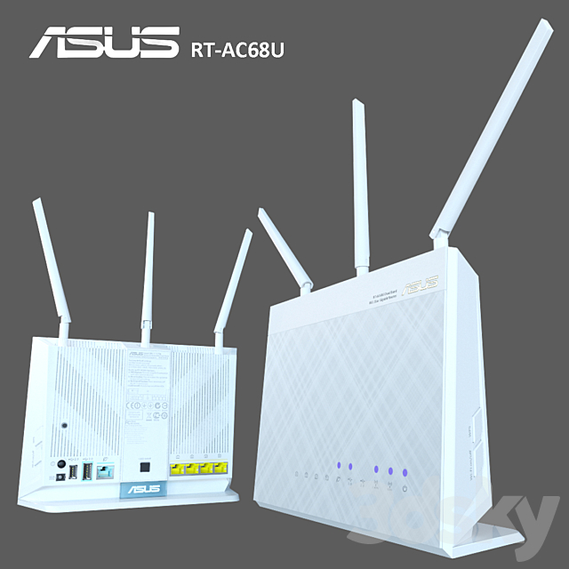 ASUS RT-AC68U 3DS Max Model - thumbnail 2