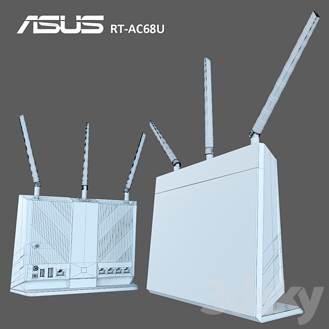 ASUS RT-AC68U 3DS Max Model - thumbnail 3