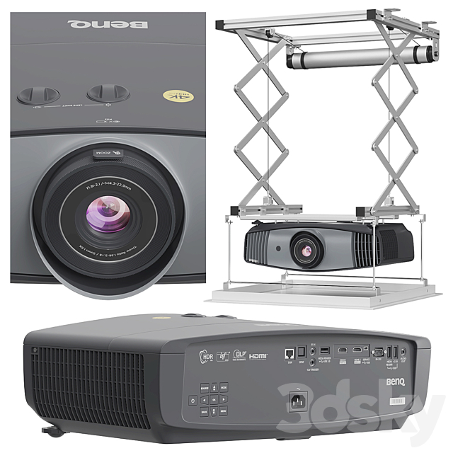 Benq W5700 Projector 3DS Max Model - thumbnail 2