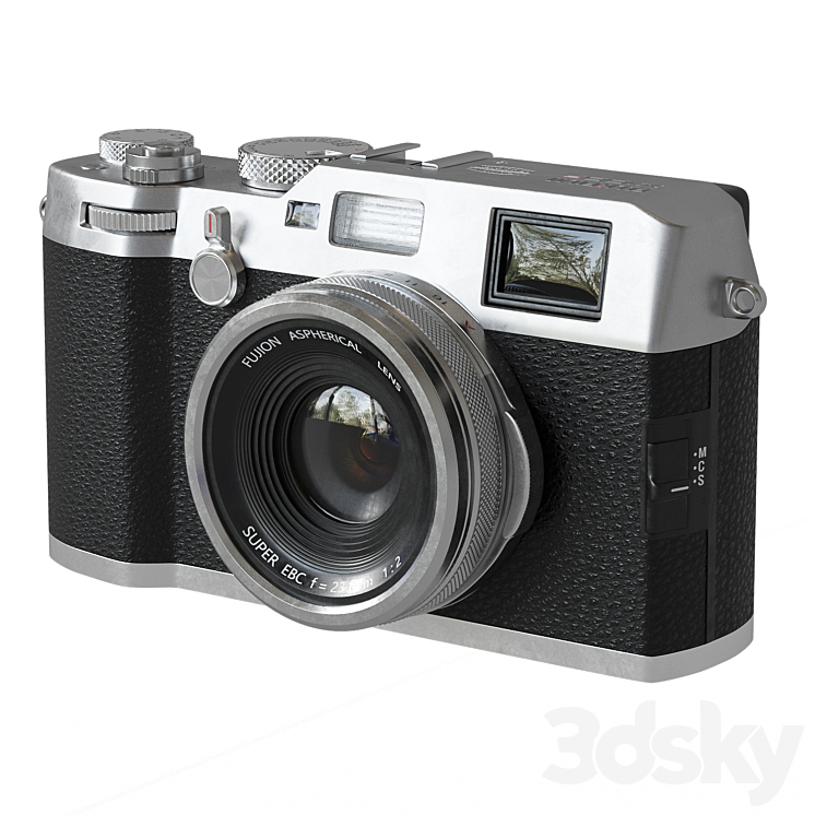 Compact Premium Fujifilm X100F Silver Camera 3DS Max - thumbnail 1