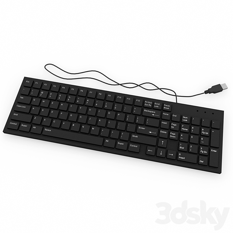 Computer keyboard 3DS Max - thumbnail 2