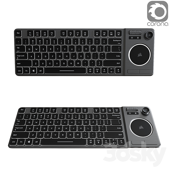 Corsair`s Keyboard and mouse 3DSMax File - thumbnail 1