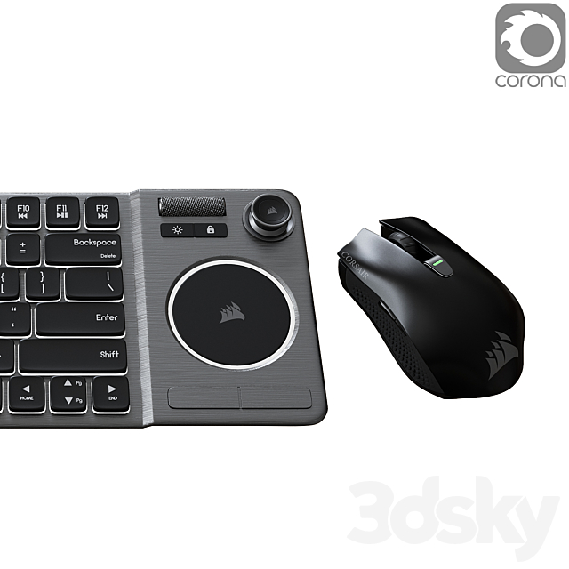 Corsair`s Keyboard and mouse 3DSMax File - thumbnail 3