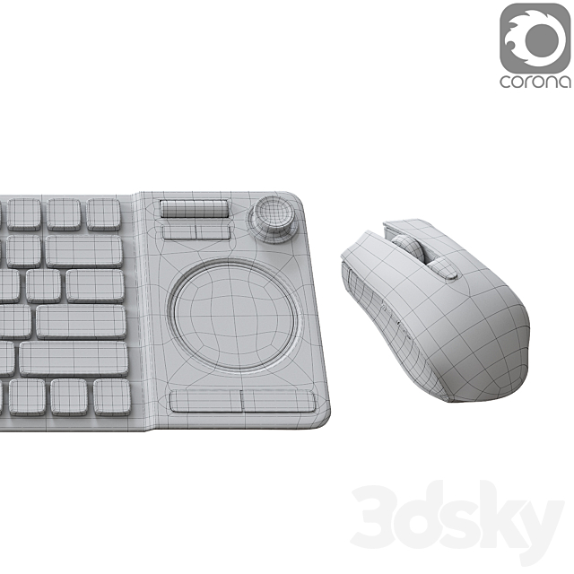 Corsair`s Keyboard and mouse 3DSMax File - thumbnail 4