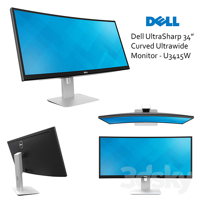 Dell U3415W 3DSMax File - thumbnail 1