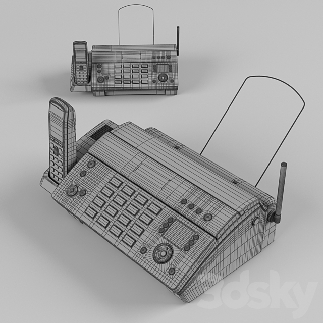 Fax Panasonic KX-FC968RUT 3DS Max Model - thumbnail 3