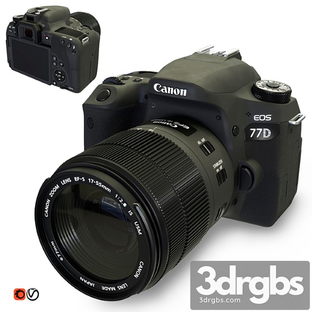 Fotoapparat Zerkalnyi Canon Eos 77d 3dsmax Download - thumbnail 1