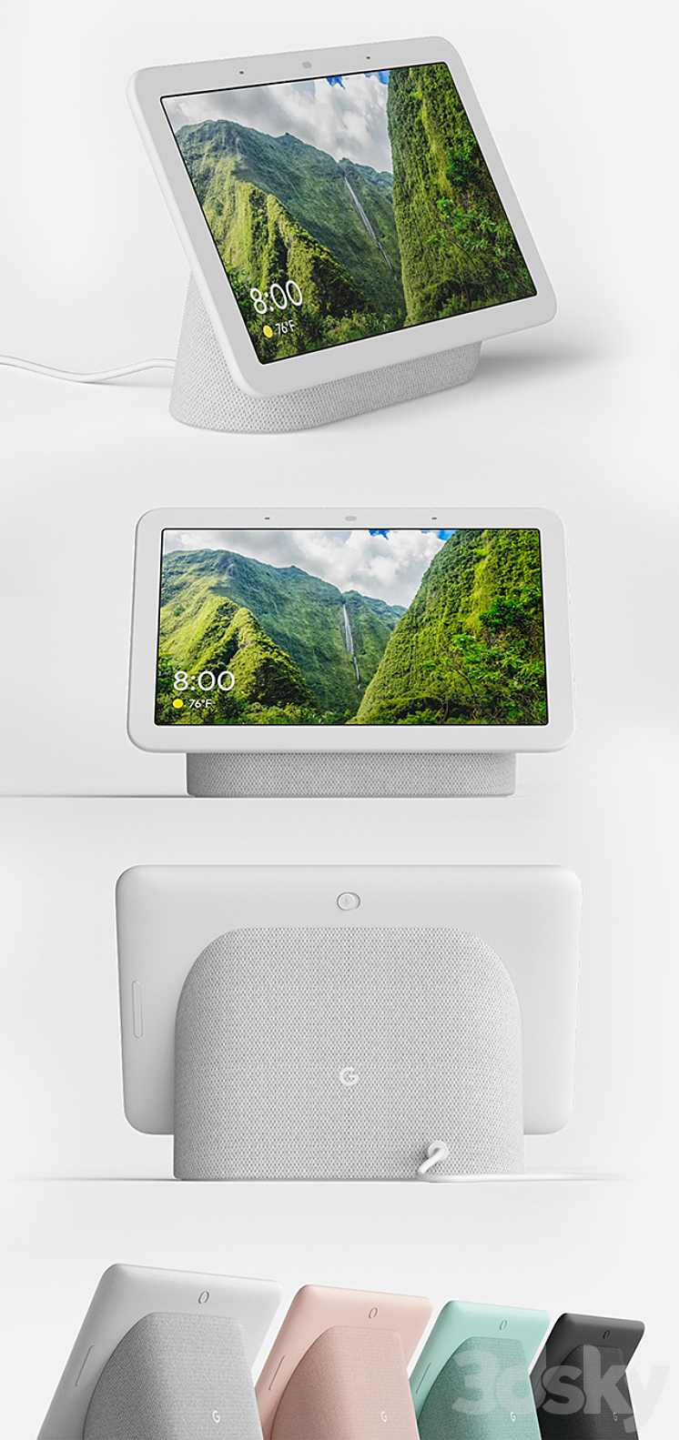 Google Home Hub 4 colors 3DS Max - thumbnail 2