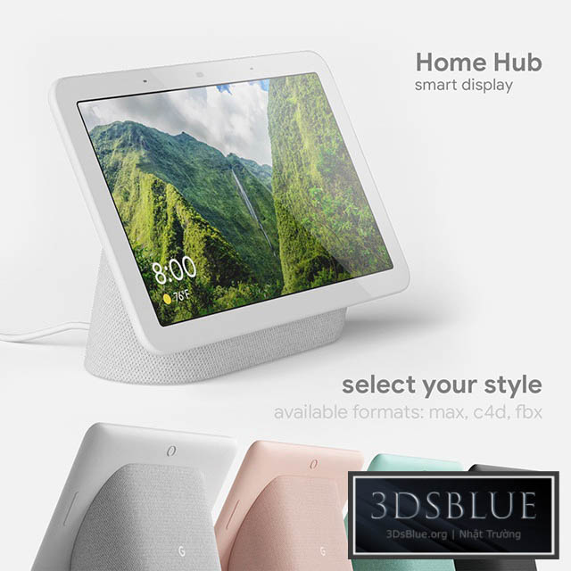 Google Home Hub 4 colors 3DS Max - thumbnail 3