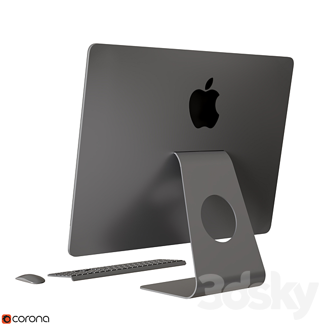 iMac PRO  Space Gray Color 3DS Max Model - thumbnail 3