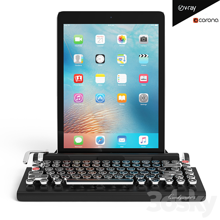 Keyboard and Ipad pro 12.9 3DS Max - thumbnail 1