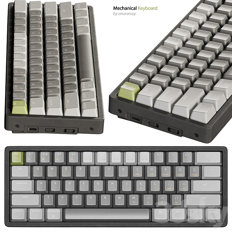 KEYCHRON K12 MECHANICAL KEYBOARD 3DS Max Model - thumbnail 1